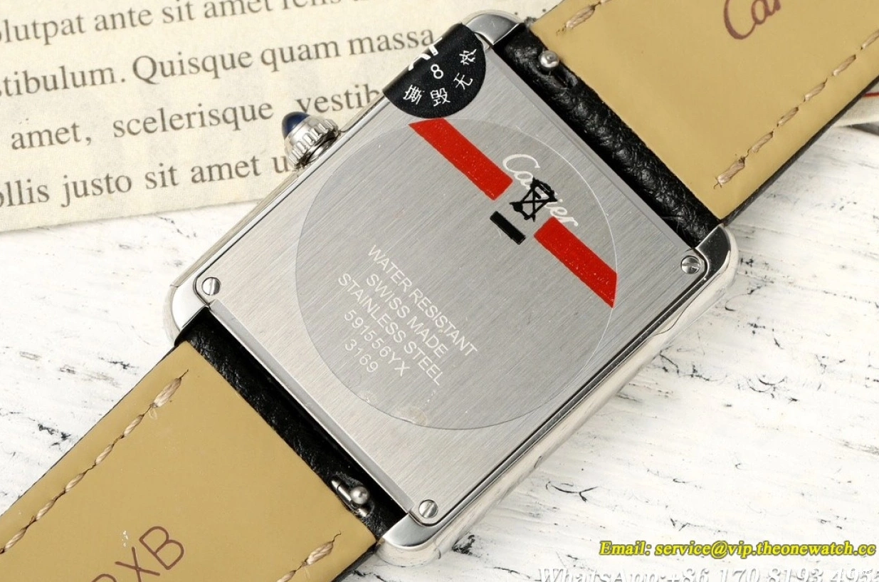 Grain Lychee Quartz White Cartier - AF Solo Dial 27.4mm on Tank Leather 0316